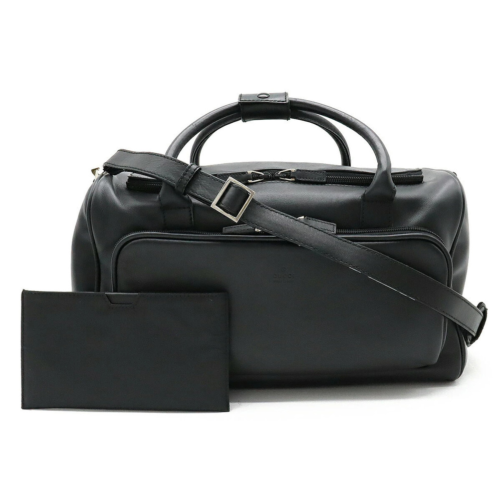 Gucci Handbag Boston Bag Shoulder Leather Black